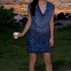 Kenneth Cole Blue Tie Dye Dress Sz XS